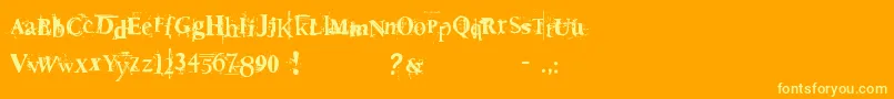 Deat Font – Yellow Fonts on Orange Background