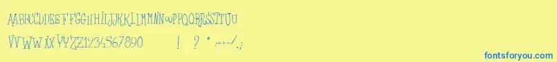 LesSorcieresDeLaLuneNoire Font – Blue Fonts on Yellow Background