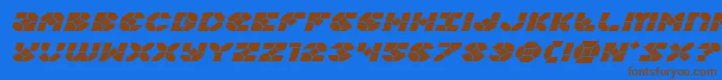 Zoomrunnerexpandital Font – Brown Fonts on Blue Background