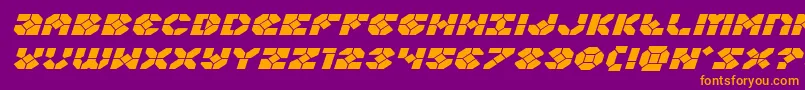 Zoomrunnerexpandital Font – Orange Fonts on Purple Background