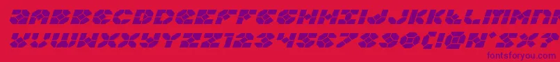 Zoomrunnerexpandital Font – Purple Fonts on Red Background