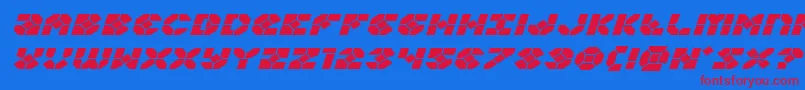 Zoomrunnerexpandital Font – Red Fonts on Blue Background