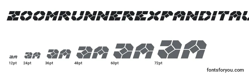 Zoomrunnerexpandital Font Sizes