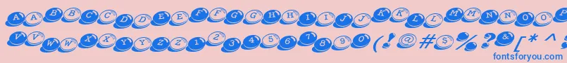 CandyBitsBt Font – Blue Fonts on Pink Background