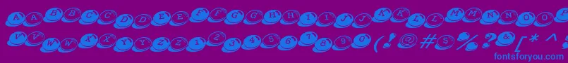 CandyBitsBt Font – Blue Fonts on Purple Background