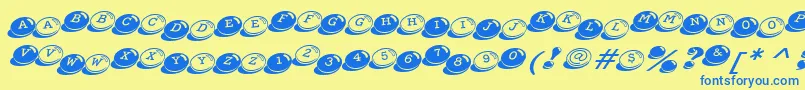 CandyBitsBt Font – Blue Fonts on Yellow Background