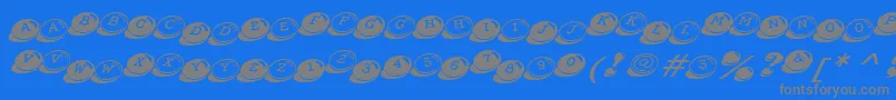 CandyBitsBt Font – Gray Fonts on Blue Background