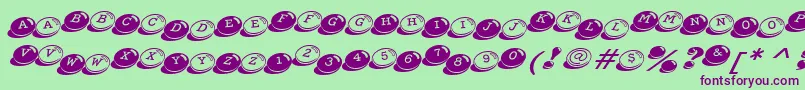 CandyBitsBt Font – Purple Fonts on Green Background