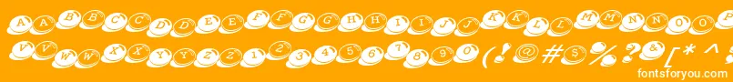 CandyBitsBt Font – White Fonts on Orange Background