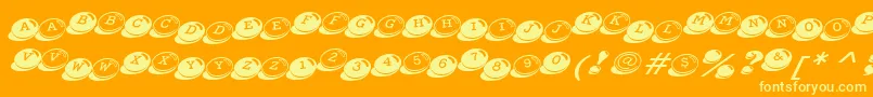 CandyBitsBt Font – Yellow Fonts on Orange Background