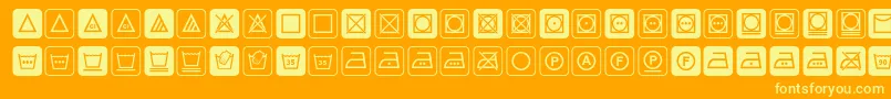 Fonte Notice3std – fontes amarelas em um fundo laranja