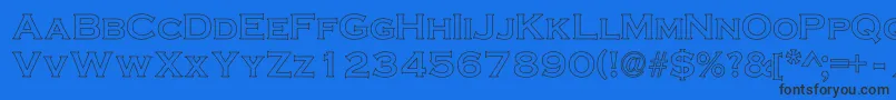 CimierHollow Font – Black Fonts on Blue Background