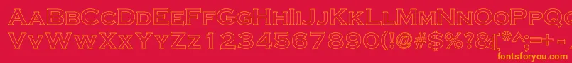 CimierHollow Font – Orange Fonts on Red Background