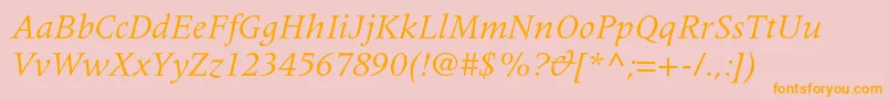 MeridienltstdItalic Font – Orange Fonts on Pink Background