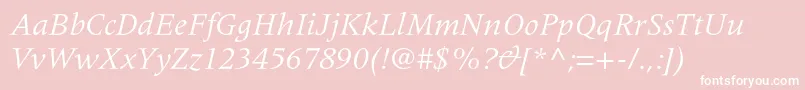 MeridienltstdItalic Font – White Fonts on Pink Background