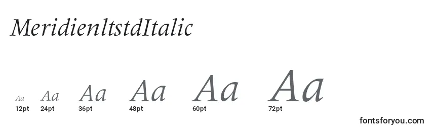 Размеры шрифта MeridienltstdItalic