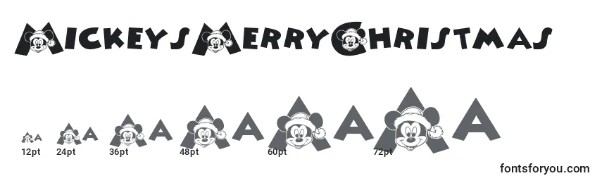 MickeysMerryChristmas Font Sizes