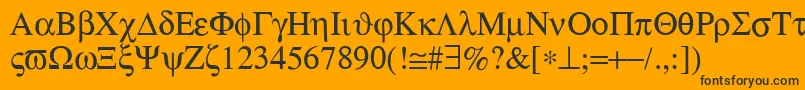 SymbolMedium-Schriftart – Schwarze Schriften auf orangefarbenem Hintergrund