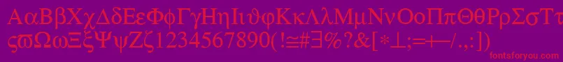 SymbolMedium-Schriftart – Rote Schriften auf violettem Hintergrund