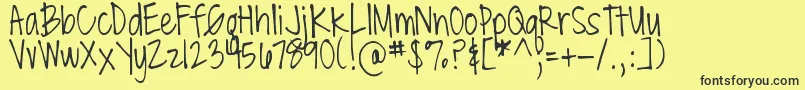 DjbMissMollyBrown Font – Black Fonts on Yellow Background