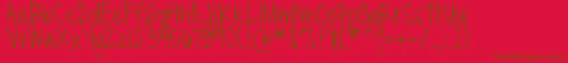 DjbMissMollyBrown Font – Brown Fonts on Red Background