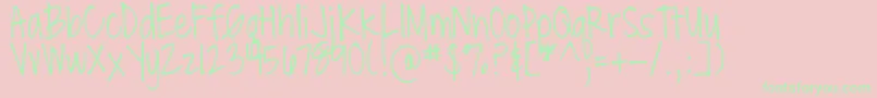 DjbMissMollyBrown Font – Green Fonts on Pink Background