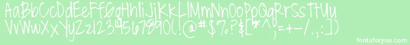 DjbMissMollyBrown Font – White Fonts on Green Background