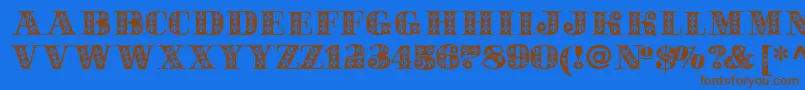 Sapphirec Font – Brown Fonts on Blue Background