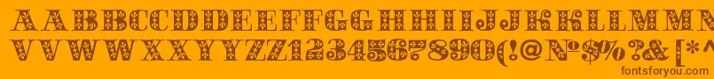 Sapphirec Font – Brown Fonts on Orange Background