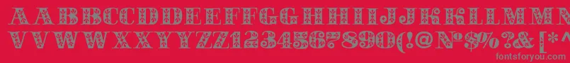 フォントSapphirec – 赤い背景に灰色の文字