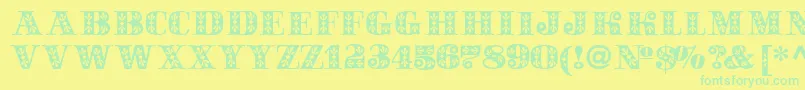 Sapphirec Font – Green Fonts on Yellow Background