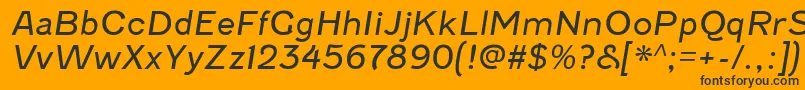 FenwickltItalic-Schriftart – Schwarze Schriften auf orangefarbenem Hintergrund