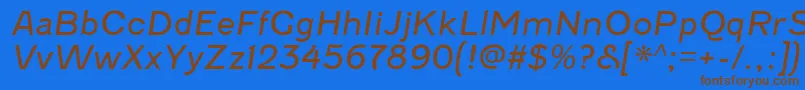 FenwickltItalic Font – Brown Fonts on Blue Background