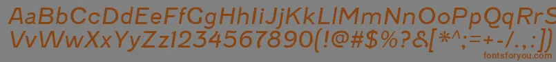 FenwickltItalic-Schriftart – Braune Schriften auf grauem Hintergrund