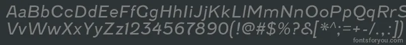 フォントFenwickltItalic – 黒い背景に灰色の文字