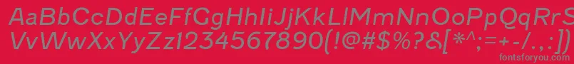 FenwickltItalic Font – Gray Fonts on Red Background