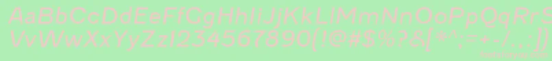 FenwickltItalic-Schriftart – Rosa Schriften auf grünem Hintergrund