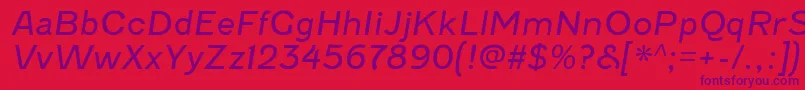 FenwickltItalic-Schriftart – Violette Schriften auf rotem Hintergrund