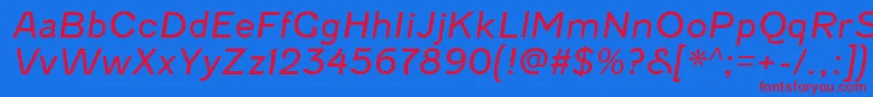 FenwickltItalic Font – Red Fonts on Blue Background
