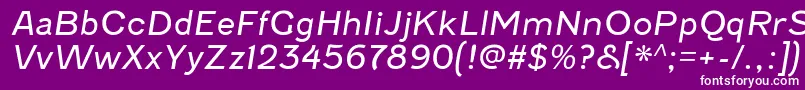 FenwickltItalic-Schriftart – Weiße Schriften auf violettem Hintergrund