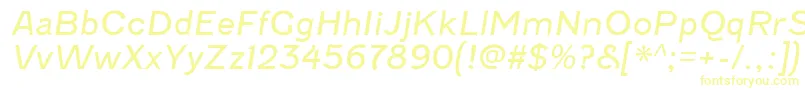 Шрифт FenwickltItalic – жёлтые шрифты на белом фоне