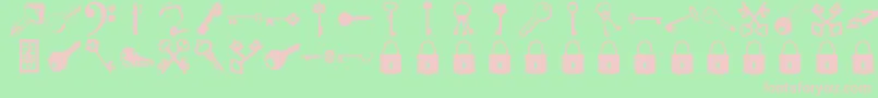 Samyskeysnkeys-fontti – vaaleanpunaiset fontit vihreällä taustalla