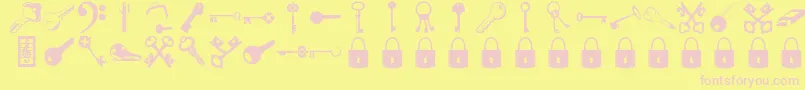Samyskeysnkeys-fontti – vaaleanpunaiset fontit keltaisella taustalla