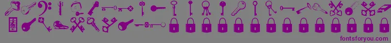 フォントSamyskeysnkeys – 紫色のフォント、灰色の背景