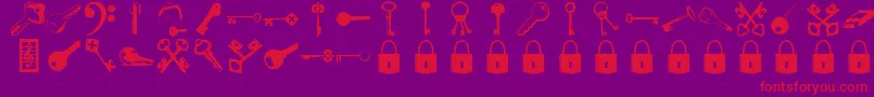 Police Samyskeysnkeys – polices rouges sur fond violet