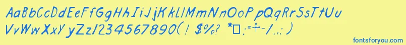 ArchitectHand Font – Blue Fonts on Yellow Background