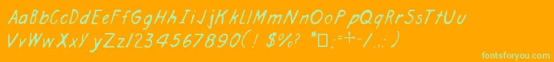 ArchitectHand Font – Green Fonts on Orange Background