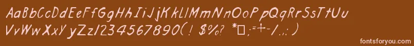 ArchitectHand Font – Pink Fonts on Brown Background