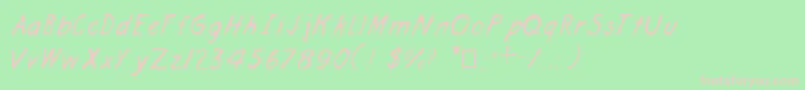 ArchitectHand Font – Pink Fonts on Green Background