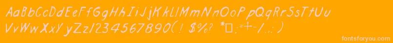 ArchitectHand Font – Pink Fonts on Orange Background
